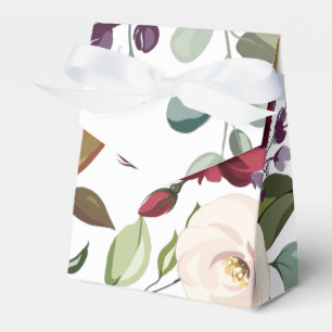 Caixinha De Lembrancinhas Tent Paper Favorece Box White Roses Douradas Geomé