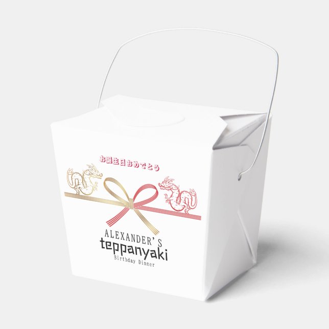 Caixinha De Lembrancinhas Teppanyaki Japonês Steakhouse Dragon Aniversário (Frente)