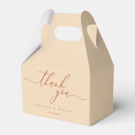 Caixinha De Lembrancinhas Terracotta Beige Elegant Gift Obrigado