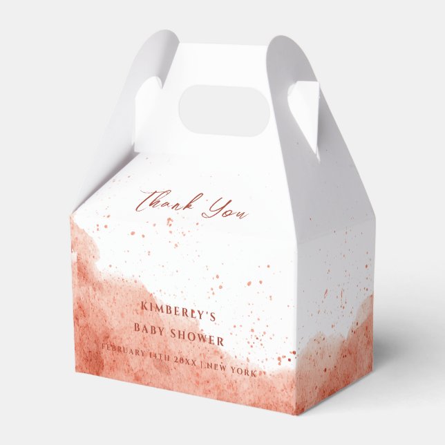 Caixinha De Lembrancinhas Terracotta Boho Desert Chá de fraldas Obrigado (Frente)