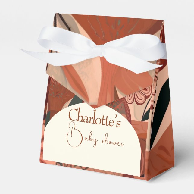 Caixinha De Lembrancinhas Terracotta chá de fraldas (Frente)