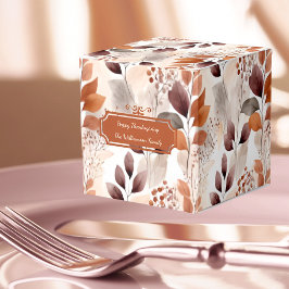 Caixinha De Lembrancinhas Terracotta e Folhas de Quedas de Borgonha | Ação d