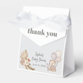 Caixinha De Lembrancinhas Terracotta Pampas Boho Cute Bear Chá de fraldas