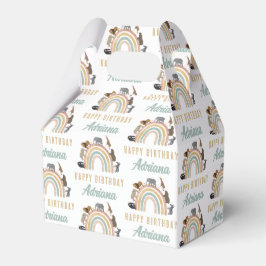 Caixinha De Lembrancinhas Terrenas Cores Arco-Íris Selva Animais Aniversário