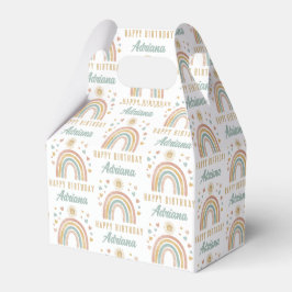 Caixinha De Lembrancinhas Terrenas Cores d'água Arco-Íris Sol Nome de Aniver