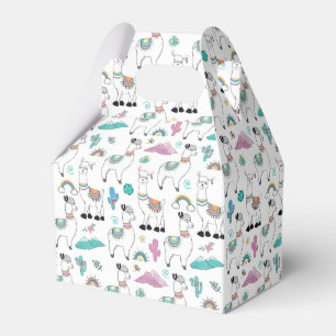 Caixinha De Lembrancinhas Teste padrão bonito do lama dos desenhos animados