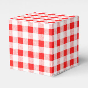 Caixinha De Lembrancinhas Teste padrão branco vermelho do guingão