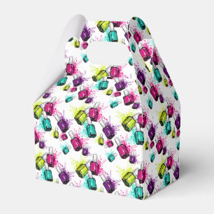 Caixinha De Lembrancinhas Teste padrão de néon do verniz para as unhas