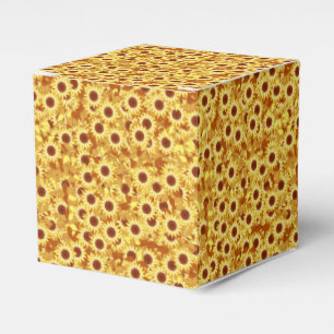 Caixinha De Lembrancinhas Teste padrão do girassol - ouro, amarelo e marrom
