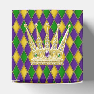Caixinha De Lembrancinhas Teste padrão do Harlequin do carnaval com Crown2