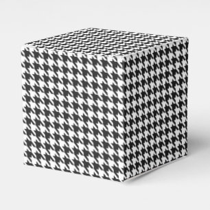 Caixinha De Lembrancinhas Teste padrão preto e branco de Houndstooth