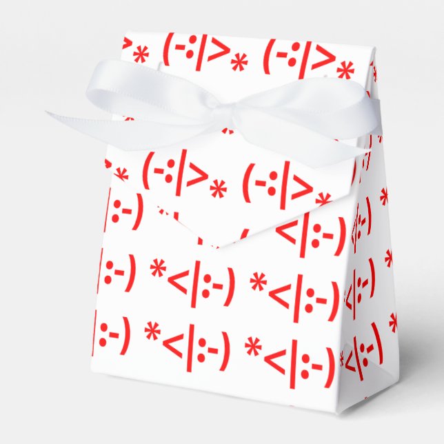 Caixinha De Lembrancinhas Texto do Elf Emoticon Xmas ASCII (Frente)