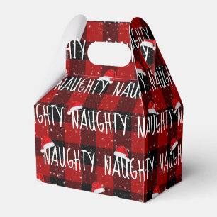 Caixinha De Lembrancinhas Texto NAUGHTY de Natal com Papai Noel