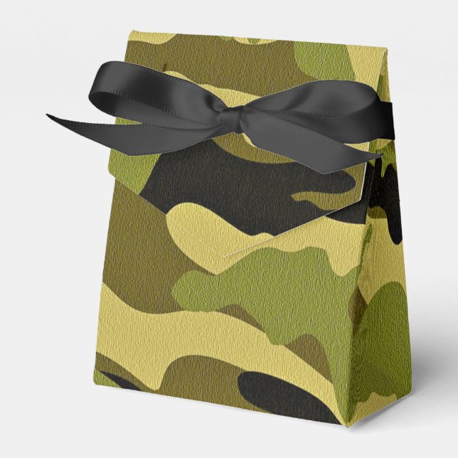 Caixinha De Lembrancinhas textura de camuflagem verde do exército (Frente)