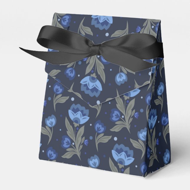 Caixinha De Lembrancinhas textura floral de arte popular rústica (Frente)