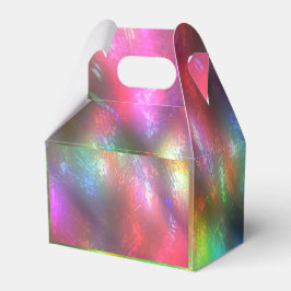 Caixinha De Lembrancinhas Textura verde-rosa-clara com sulcos sob a neblina