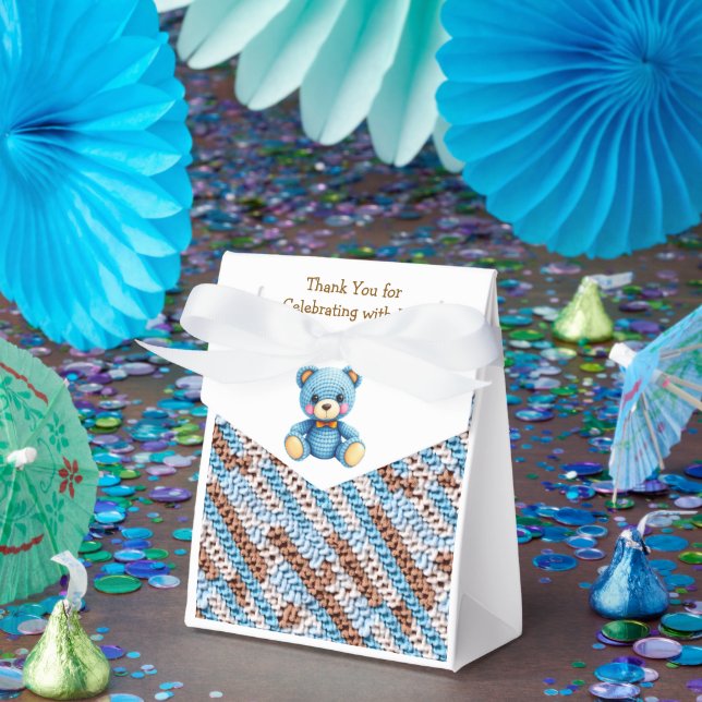Caixinha De Lembrancinhas Thank You | Boy's Teddy Bear Baby Shower (Festa)