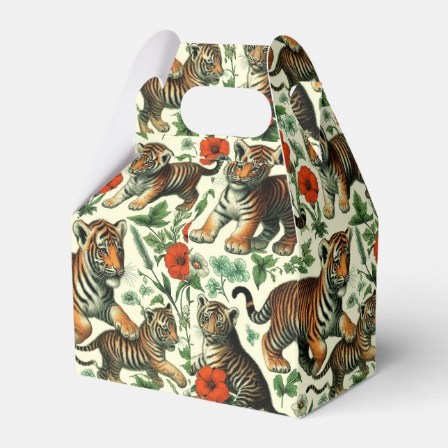 Caixinha De Lembrancinhas Tigre de Bebê Cinto sem Costura (Frente)