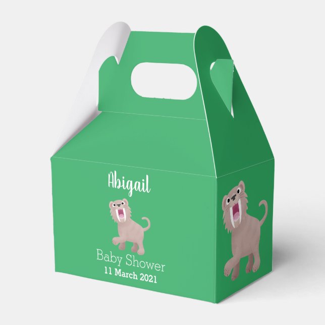 Caixinha De Lembrancinhas Tigre Smilodon de Tigre de Saber (Frente)