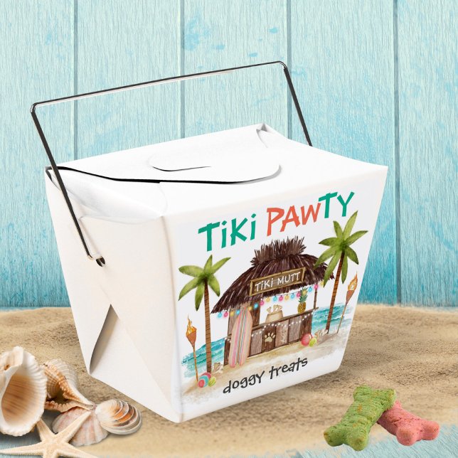 Caixinha De Lembrancinhas Tiki Pawty Tropical Dog Party Doggy Treats (Criador carregado)