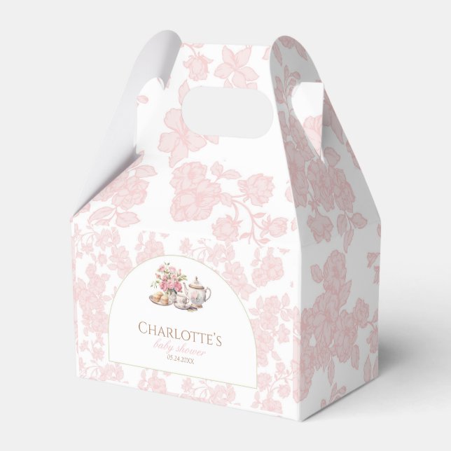 Caixinha De Lembrancinhas Time for Tea Baby Shower Elegant Tea Party (Frente)