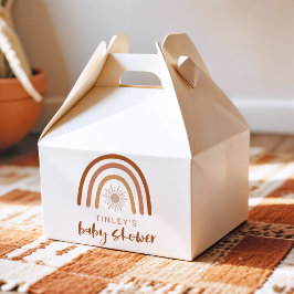 Caixinha De Lembrancinhas TINLEY Boho Terracotta Rainbow Sun Convite Para Be