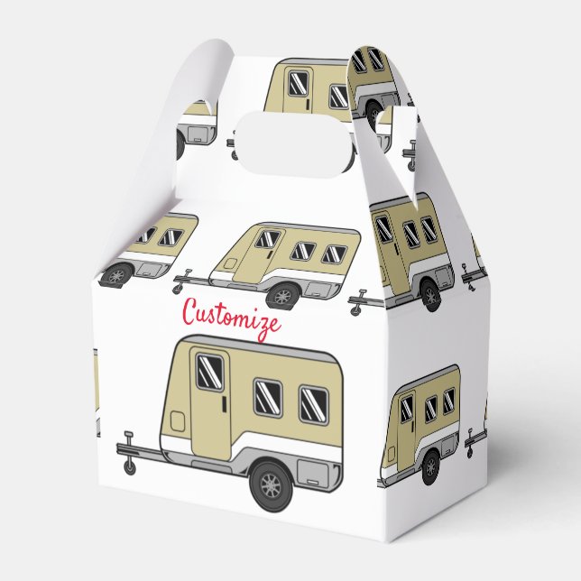 Caixinha De Lembrancinhas Tiny Tan Caravan Camper Thunder_Cove (Frente)