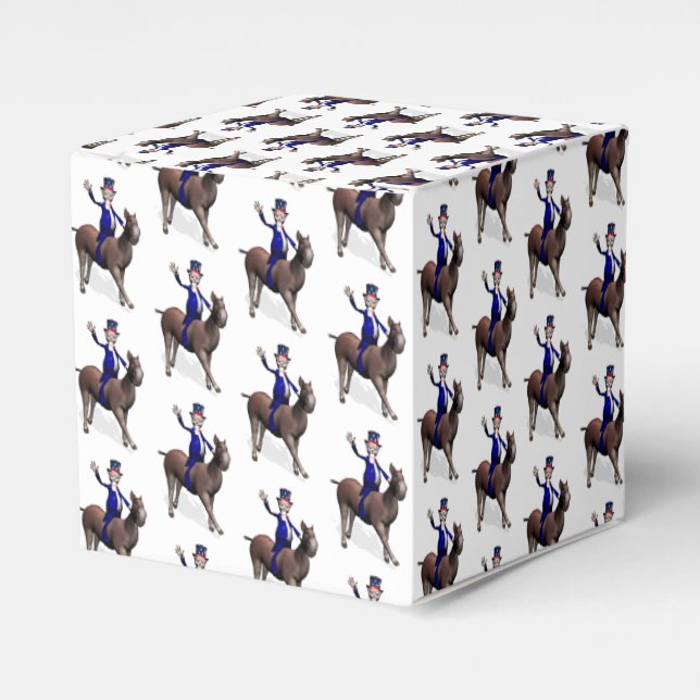 Caixinha De Lembrancinhas Tio Sam Andando Em Donkey (Frente)