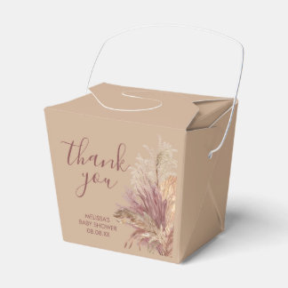 Caixinha De Lembrancinhas Tire O Favor Boho Pampas Grass Mauve Rosa