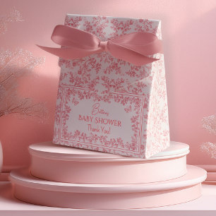 Caixinha De Lembrancinhas Toile de Jouy Chinoiserie Borboletas Rosa