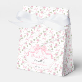 Caixinha De Lembrancinhas Toile De Jouy Pink Bow Girl Baby Shower