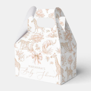 Caixinha De Lembrancinhas Toile de Jouy Safari animais Boho neutro Gênero