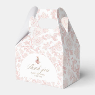 Caixinha De Lembrancinhas Toile Floral Rosa Aniversário de Some Bunny