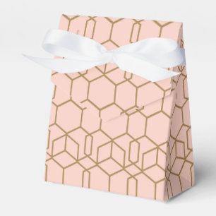 Caixinha De Lembrancinhas Tonalidade de Rosa e Dourado Geométrico Glam Boho 