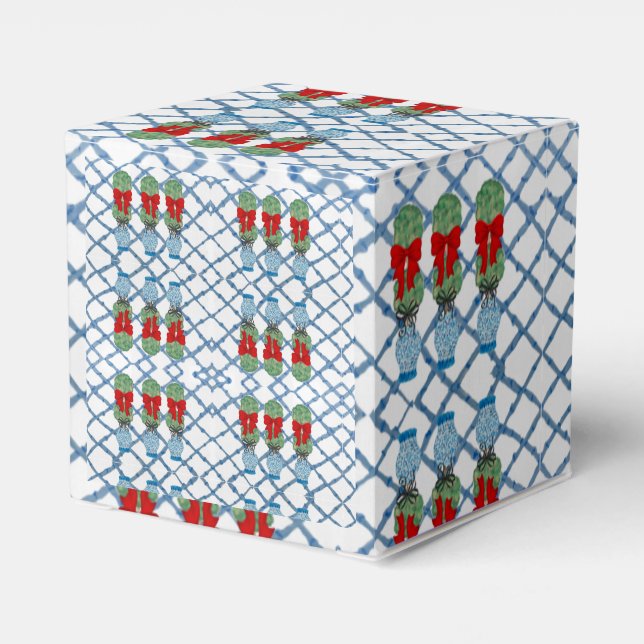 Caixinha De Lembrancinhas Topiaries de Natal Chinoiserie (Verso)