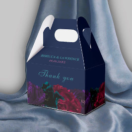 Caixinha De Lembrancinhas Toques de joia chic flores casamento azul