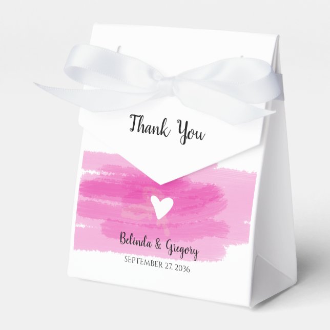 Caixinha De Lembrancinhas Traços de Tinta Simples e Casamento de Coração (Frente)