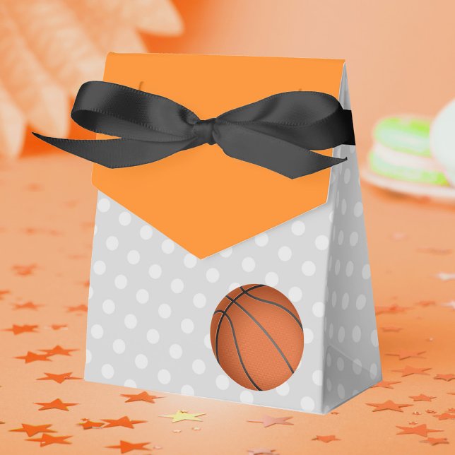Caixinha De Lembrancinhas Tratamento de Chás de fraldas de basquete (Basketball Baby Shower Favor Boxes (See Backside for Personalization Design))