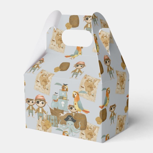 Caixinha De Lembrancinhas Treasure Hunter Pirate Birthday (Frente)