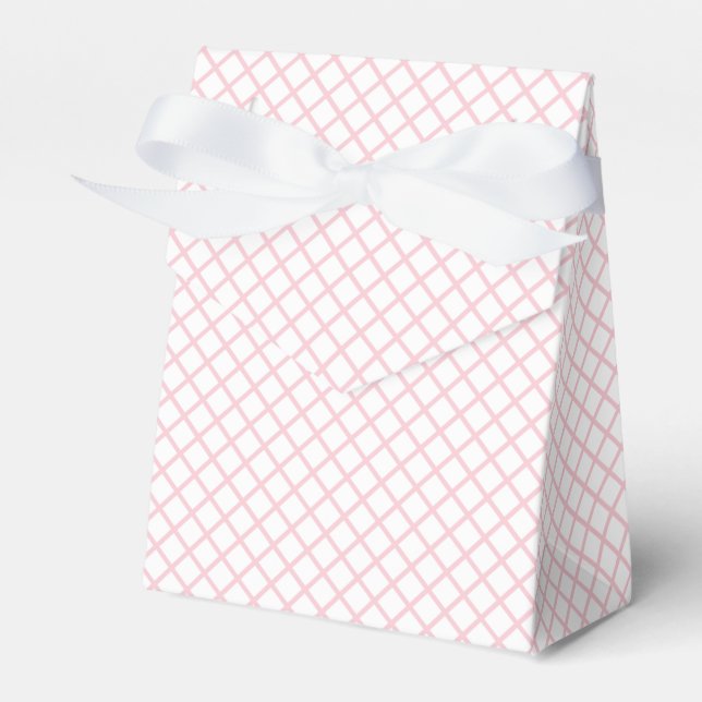 Caixinha De Lembrancinhas Trellis Diamante Rosa - Branco (Frente)