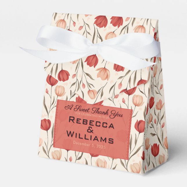 Caixinha De Lembrancinhas Trendy Tulip Reception Wedding Favor Boxes (Frente)