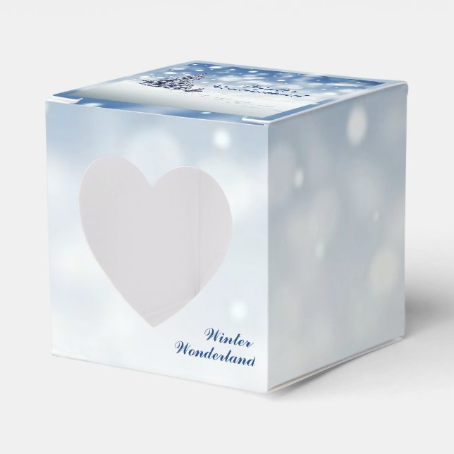 Caixinha De Lembrancinhas Trendy Wintry Winter Wonderland Heart (Frente)