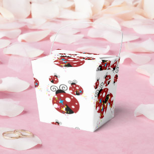 Caixinha De Lembrancinhas Três vermelhos e joaninha preto com estrelas