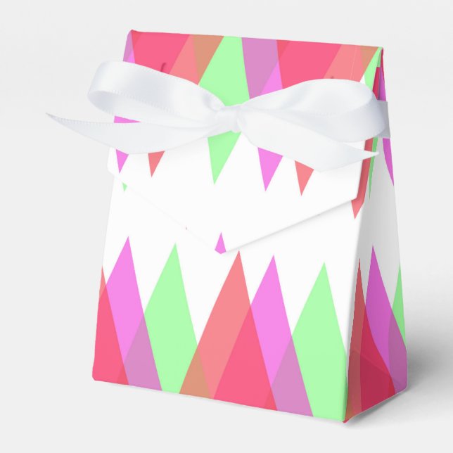 Caixinha De Lembrancinhas Triângulos vermelhos e verdes (Frente)
