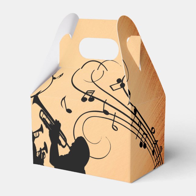 Caixinha De Lembrancinhas Trompet Section Jazz Music Orange Rust (Frente)