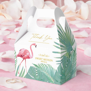 Caixinha De Lembrancinhas Tropical Flamingo Palms Sweet 16 ID922