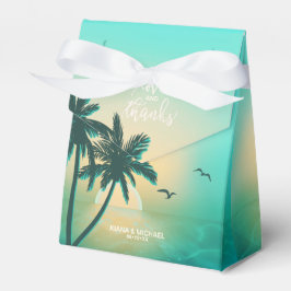 Caixinha De Lembrancinhas Tropical Isle Sunrise Love and Obrigado Teal ID581