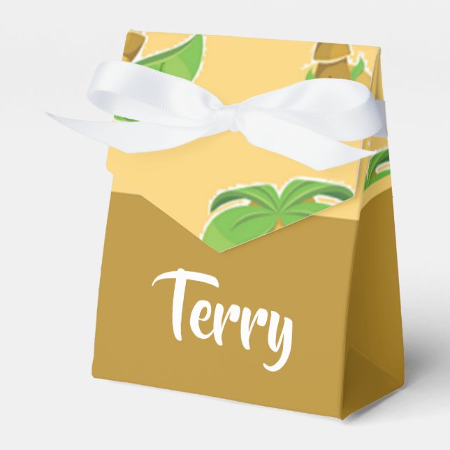 Caixinha De Lembrancinhas Tropical palm trees pattern (Frente)