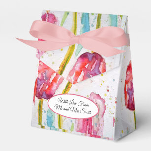 Caixinha De Lembrancinhas Tulipa Vermelha Rosa e Pintura de Aquarela de Abel