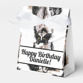 Caixinha De Lembrancinhas Tuxedo Cat Black Birthday Cats Cake Favor Box